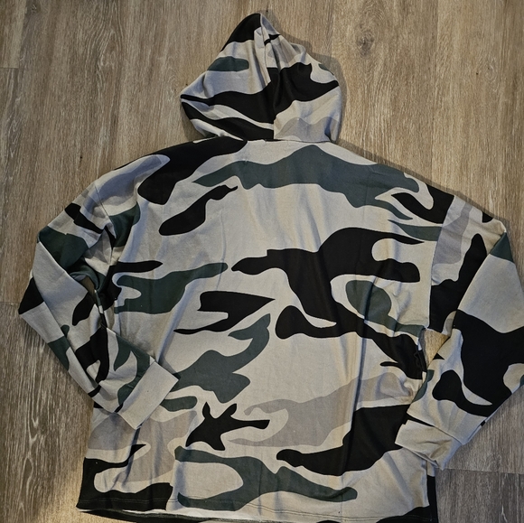 NEW Nanu camo hoodie large soft hunger olive green - Picture 3 of 5